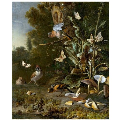  2300    ,        (Birds, Butterflies and a Frog among Plants and Fungi)   50. x 61.