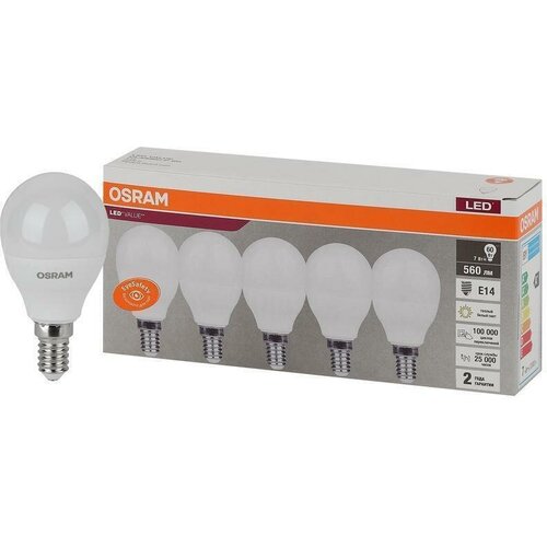 ������ 572� ����� ������������ OSRAM ������ ��� E14 7�� 220� 3000� ���� ������ �����, (5��/��), �������� 1��