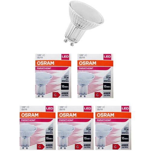 ������ 2142� �������� ������������ Osram ����� PAR16 GU10 4,3�� 220� 350�� 4000� ������� �����, �������� 5��