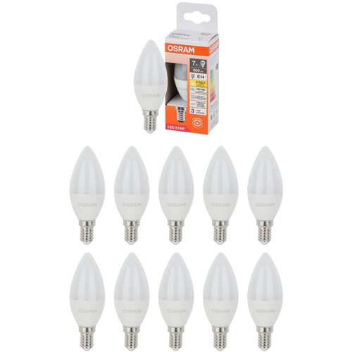 ������ 1626� ����� ������������ Osram ����� 7W 220V E14 600�� 2700� ������ �����, �������� 10��