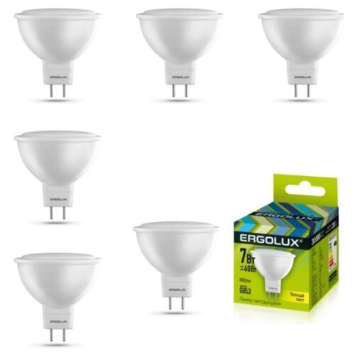������ 587� ����� �� 6 ������������ �������� Ergolux LED 7W 3000� (������ ����) GU5.3