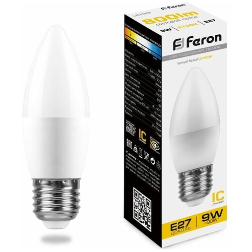 ������ 89� �������� ������������ Feron 9�� 230V E27 2700K C37 LB-570, 25936