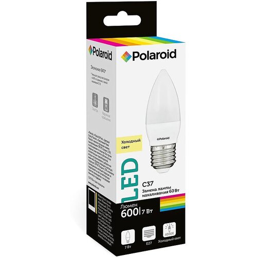 ������ 139� ������������ ����� Polaroid 220V C37 7W 4000K E27 600lm