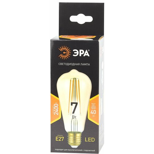 ������ 261� ����� F-LED ST64-7W-824-E27 gold (�������� ���. 7�� ����. E27) (20/960) �0047664 ���