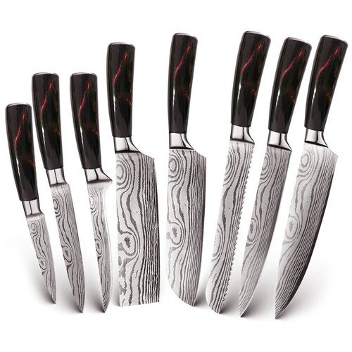  6320    Spetime 8-Pieces Kitchen Knife Set 8 RE01KN8 (Red)