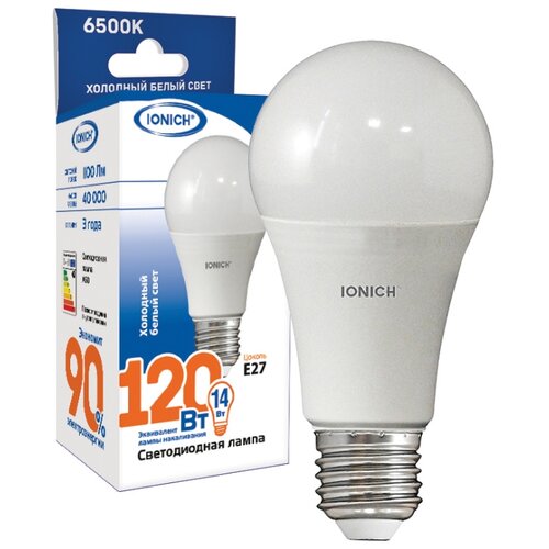 ������ 137� IONICH ��� A60 E27 14W(1100lm) 6500� 6K 60x112 �����./�������/���� ILED-SMD2835-A60 1624
