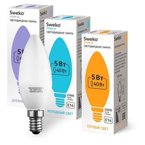 ������ 861� Sweko ����� ������������ 5 �� 42LED-C35-5W-230-4000K-E14 .