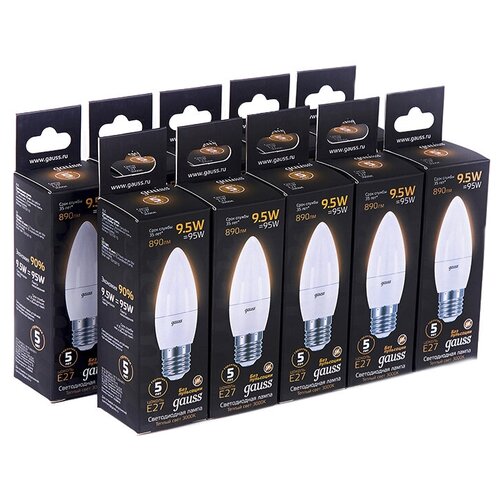 ������ 1775� ������������ ����� GAUSS LED ����� E27 9.5W 890lm 3000� (�������� 10 ��.)