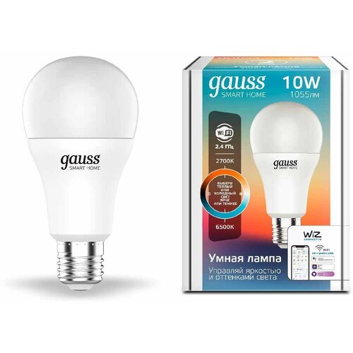 ������ 1710� ����� Gauss Smart Home A60 10W 1055lm 2700-6500� E27 ���.����.����.+����. LED