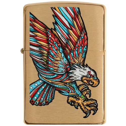  4730    ZIPPO Classic 49667 Tattoo Eagle Design   Brushed Brass - 