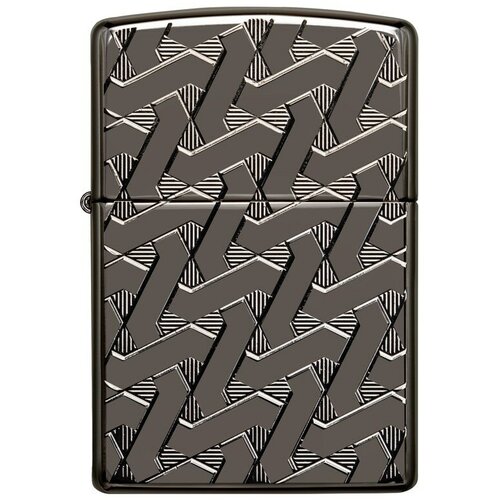  9860    ZIPPO Armor 49173 Geometric Weave Design   High Polish Black Ice -  