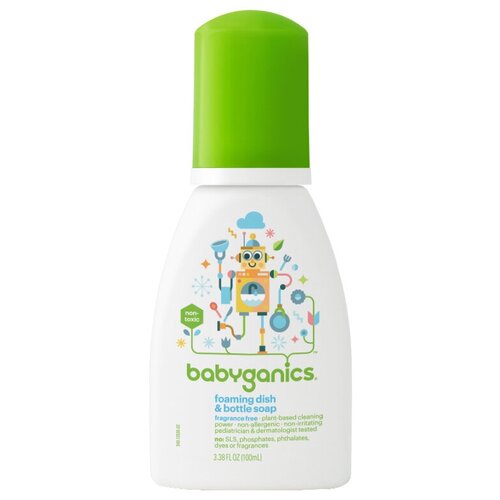  2895 Babyganics, Foaming Dish + Bottle Soap, Fragrance Free, 16 fl oz (473 ml)