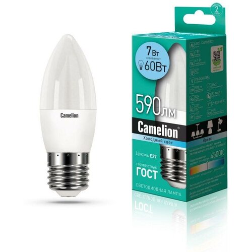 ������ 162� ����� ������������ LED7-C35/845/E27 7�� ����� 4500� ���. E27 560�� 220� Camelion 12078