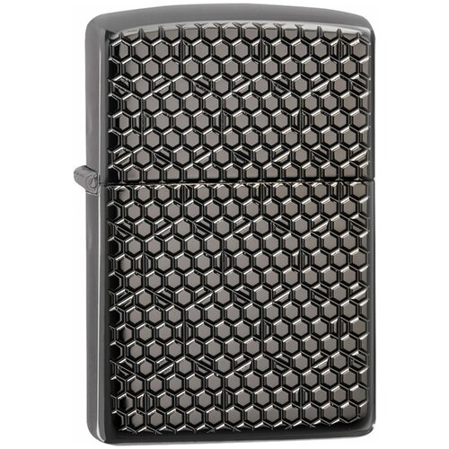  9860  Zippo 49021  Armor Black Ice Hexagon Design