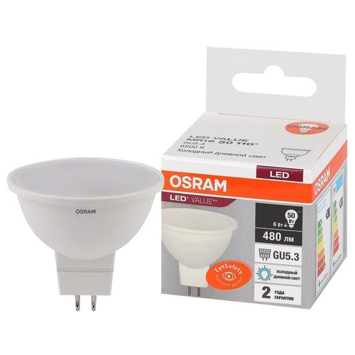������ 429� ����� ������������ OSRAM LED Value MR16, 480��, 6�� (������ 50��), 6500�