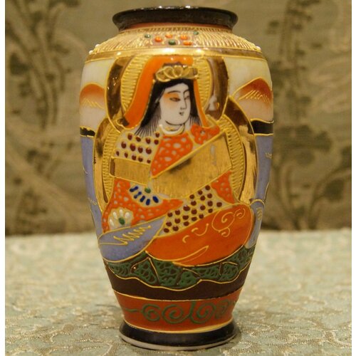 купить 19600р Антикварная фарфоровая ваза Сацума (Satsuma). Японская Империя, 20 век.