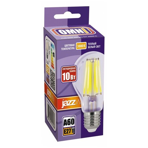 ������ 417� ����� ������������ PLED OMNI A60 10W E27 3000K CL (10W=100��, 1100Lm) 230/50 Jazzway