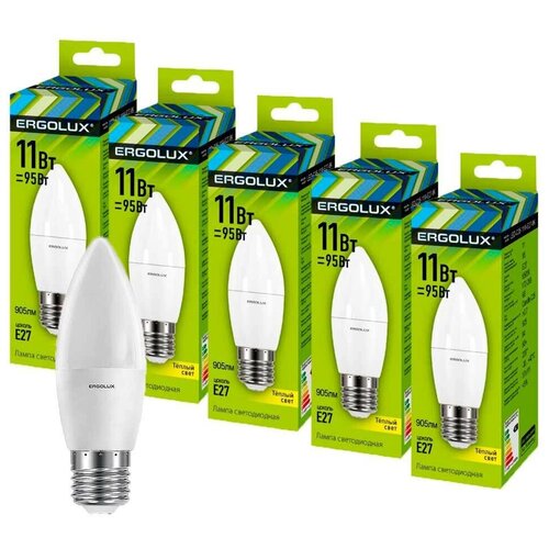 ������ 160� Ergolux ����� C35 E27 11W(905lm 220�) 3000K 2K ������� 111x37 LED-C35-11W-E27-3K (���. 690347)