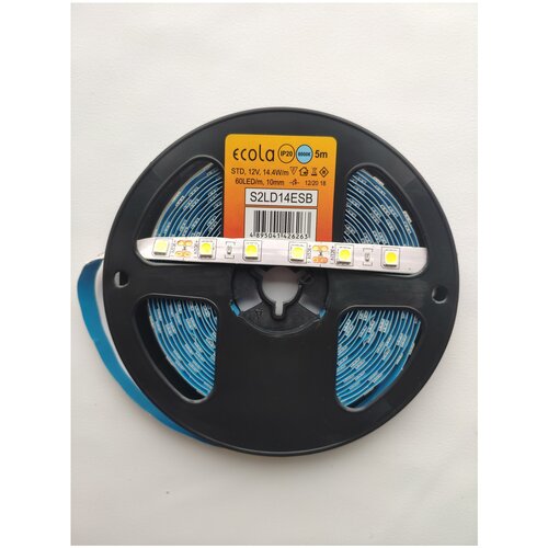  326 Ecola LED strip STD 14.4W/m 12V IP20 10mm 60Led/m 6000K 14Lm/LED 840Lm/m     5.