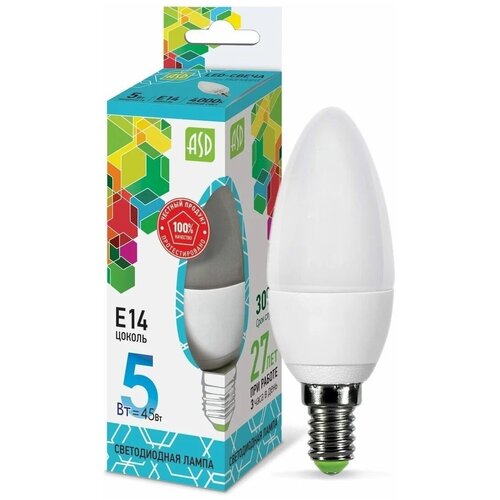 ������ 335� �������� ������������ ���� 6 ��. ASD LED-�����-standard, E14, C37, 5 ��, 4000 �
