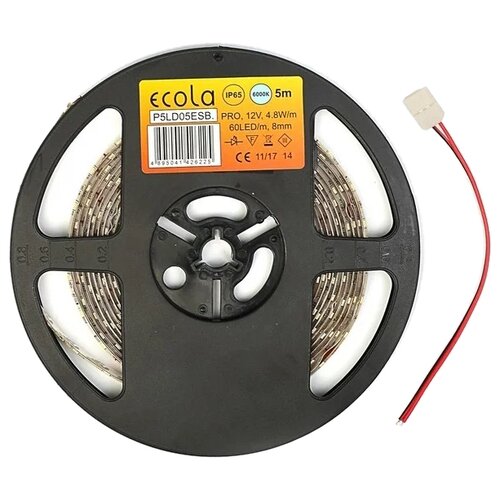  405 Ecola P5ld05esb PRO 4,8W/m 12V IP65 8mm 60Led/m 6000K   5 .