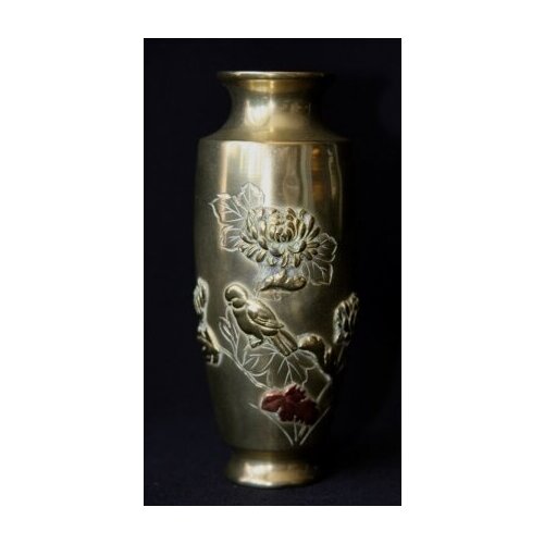 купить 20000р Старинная японская инкрустированная бронзовая вазочка