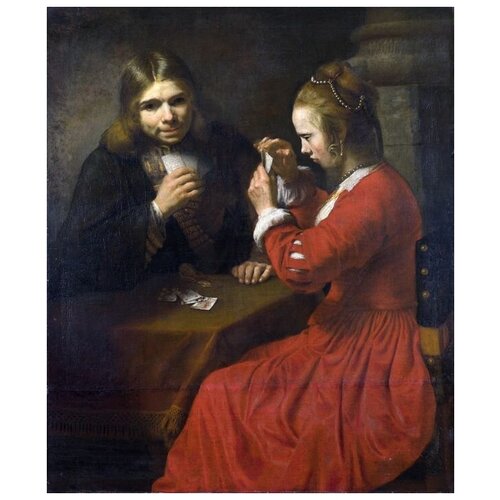           (A Young Man and a Girl playing Cards)   50. x 60.,  2260 