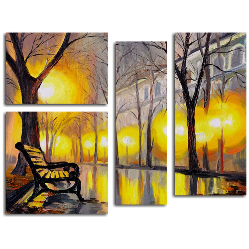  1050   Oil painting of autumn street 7252 