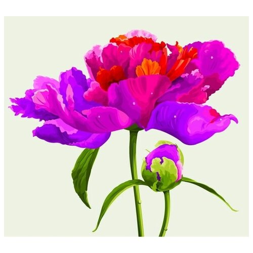 ������ 1070� ������ �� ������ �������� ����� (Maroon flowers) �2 33��. x 30��.