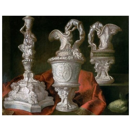  1200        (Still life with silver bowls)   38. x 30.