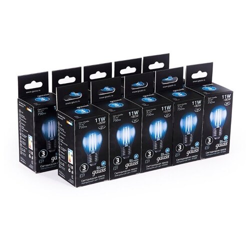 ������ 1465� �������� ���� 10�� Gauss Filament ��� 11W 830lm 4100� �27 LED 1/10/50