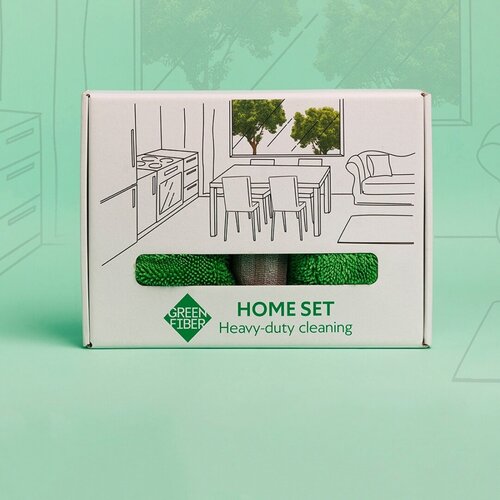  1878      HOME SET Heavy-duty leaning Set GREEN FIBER,   3- .