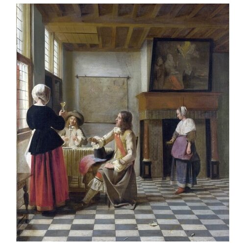  1590         (A Woman Drinking with Two Men)    40. x 45.