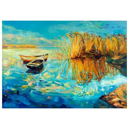  2580       (Boats on the shore) 1 71. x 50.