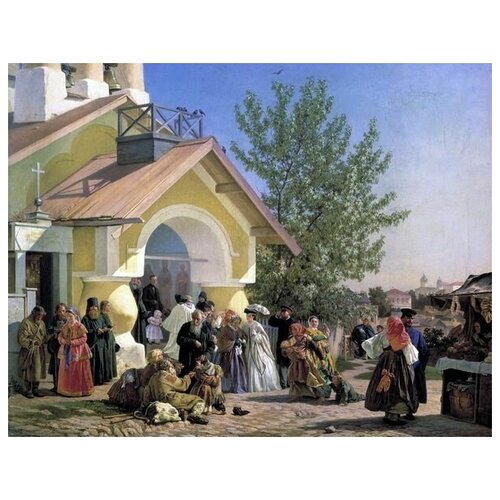          (Exiting the church in Pskov)   65. x 50.,  2410 