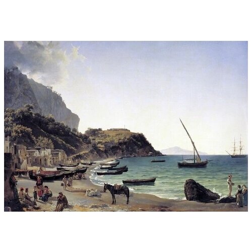  1880         (Most of the harbor on the island of Capri)   57. x 40.