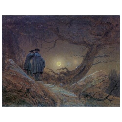  1760        (Two men contemplating the moon)    52. x 40.