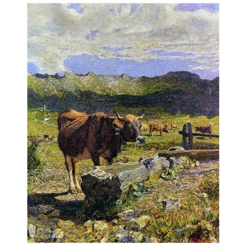         (Brown Cow in the Waterhole)   50. x 62.,  2320 