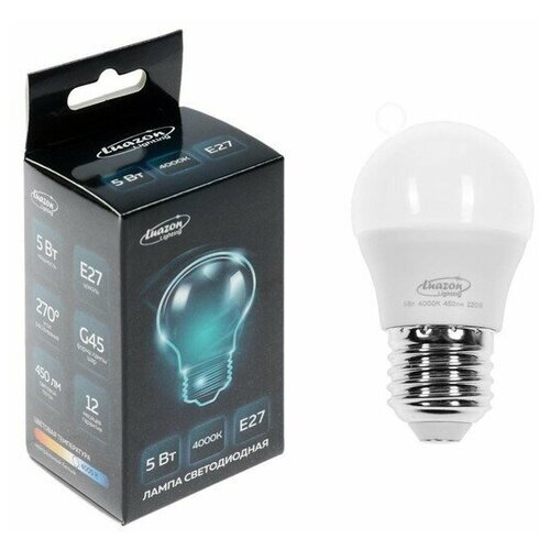 ������ 163� ����� c����������� Luazon Lighting, G45, 5 ��, E27, 450 ��, 4000 �, ������� ����