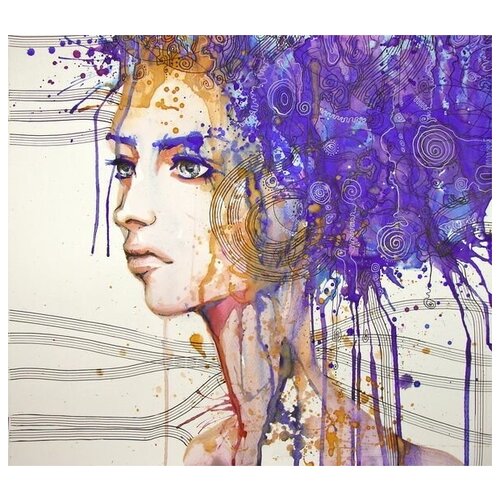  1110        (Girl with purple hair) 1 34. x 30.