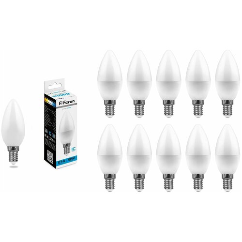 ������ 886� �������� ������������ Feron 9W=90W 230V E14 ����� C37 840�� Ra> 80 6400�, �������� 10��.
