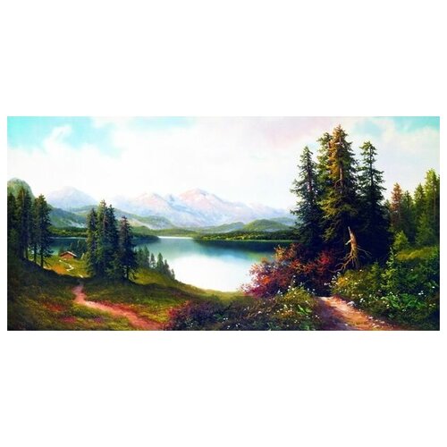  2480       (The lake in the woods) 1 81. x 40.