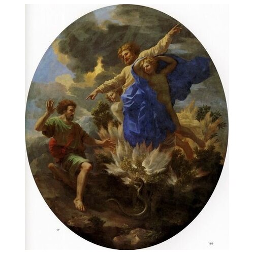     Moses and the Burning Thorn Shrubs   30. x 36.,  1130 