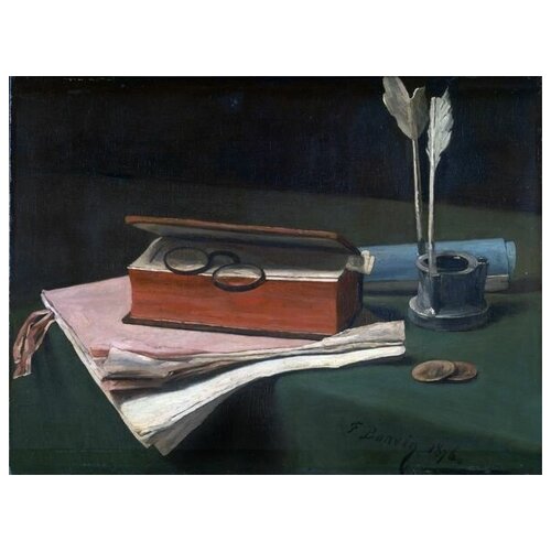  1800      ,    (Still Life with Book, Papers and Inkwell)   53. x 40.