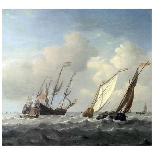  2090     ,     (A Dutch Ship, a Yacht and Smaller Vessels in a Breeze)      54. x 50.