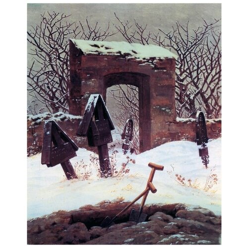  1190       ( ) (Cemetery in the Snow (Winter Landscape)    30. x 37.