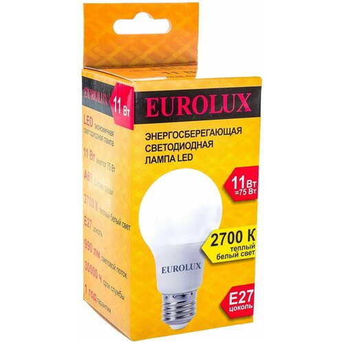 ������ 896� ����� ������������ (10��) �����, 11��, ������ �����, �27 EUROLUX LL-E-A60-11W-230-2,7K-E27