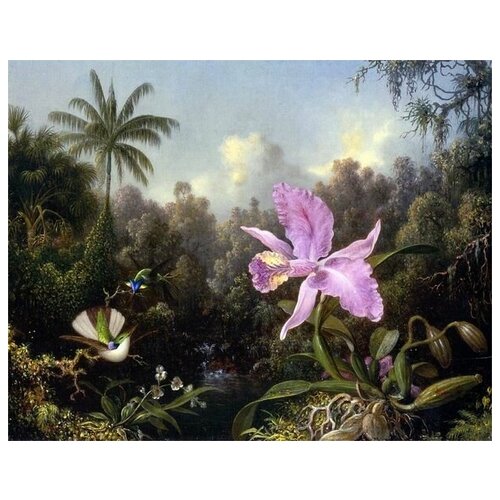  1750       (Orchids and Hummingbird) 4    51. x 40.