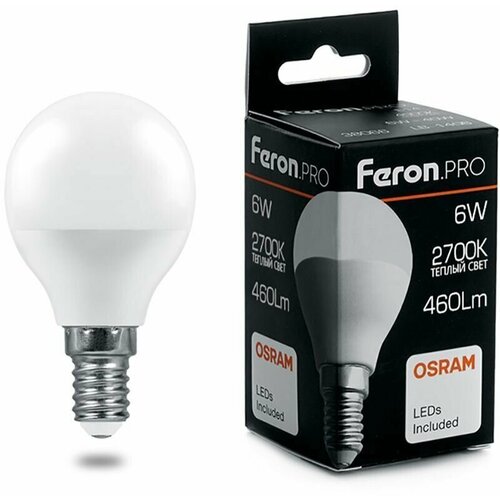 ������ 143� ����� ������������ Feron.PRO LB-1406 ����� E14 6W 2700K 38065