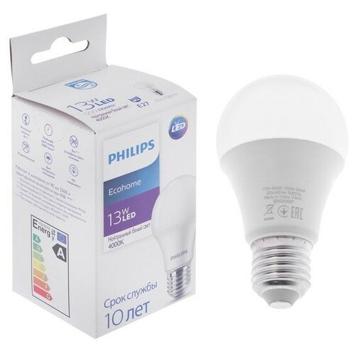 ������ 314� ����� ������������ Philips Ecohome Bulb 840, E27, 13 ��, 4000 �, 500 ��, ����� 7673396